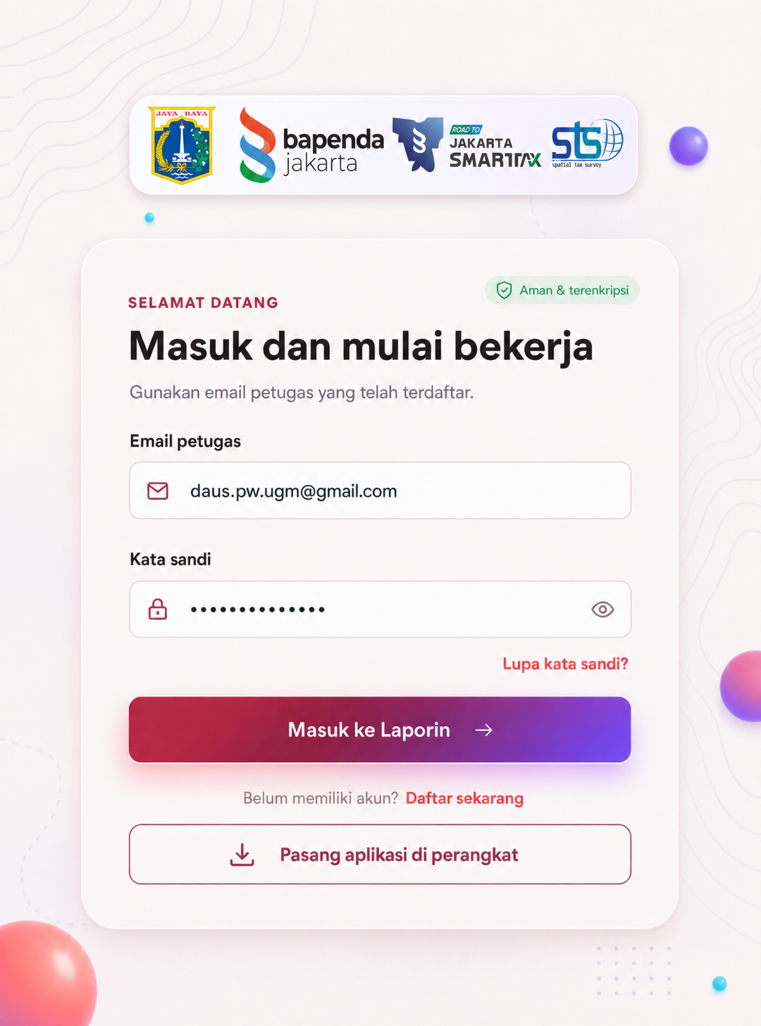 Pemerintah Provinsi DKI Jakarta, Bapenda Jakarta, Jakarta Smart Tax, dan Spatial Tax Survey
